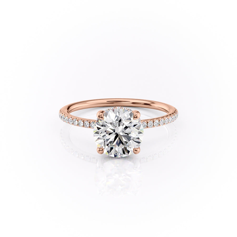 The Pave Sarah Set With A 3 Carat Round Lab Diamond