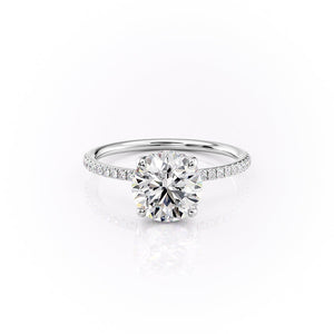 The Pave Sarah Set With A 1.5 Carat Round Lab Diamond