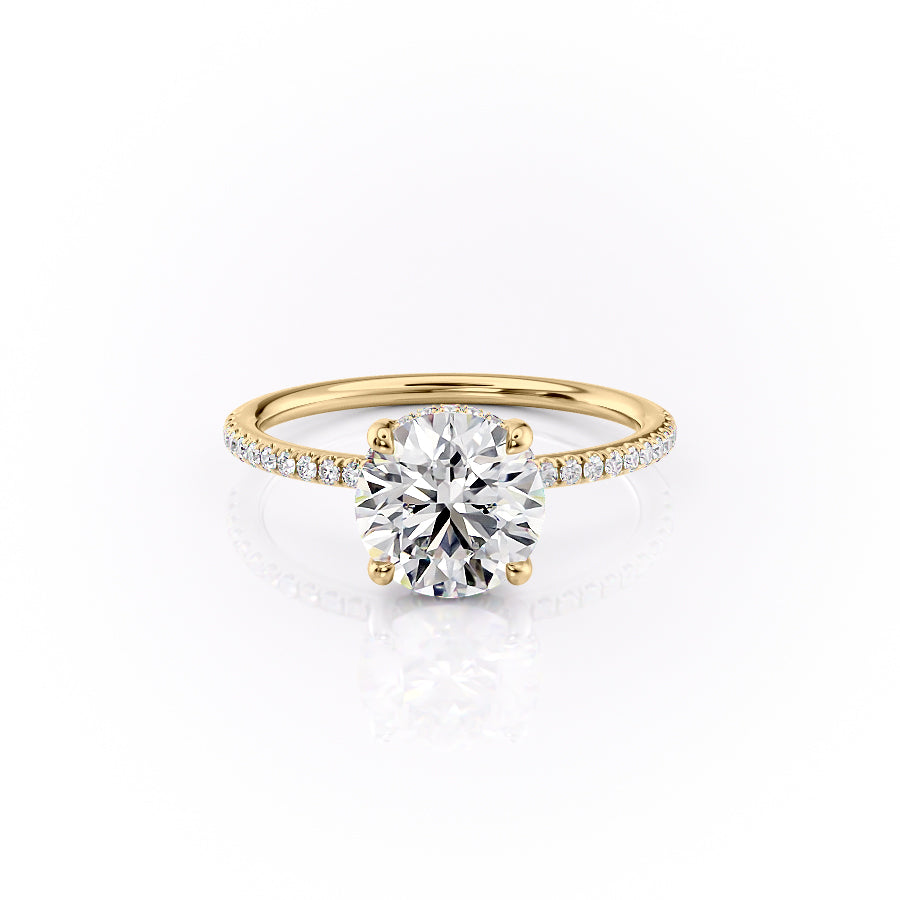 The Pave Sarah Set With A 1 Carat Round Lab Diamond