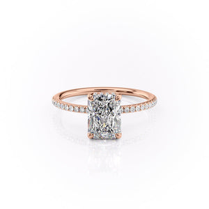 The Pave Sarah Set With A 1 Carat Radiant Lab Diamond