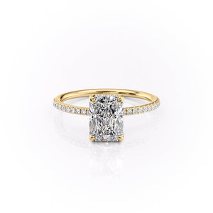 The Pave Sarah Set With A 4.5 Carat Radiant Moissanite
