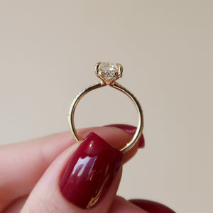 The Pave Sarah Set With A 2.5 Carat Radiant Lab Diamond