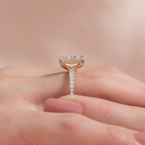 The Pave Sarah Set With A Radiant Moissanite