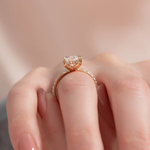 The Pave Sarah Set With A 2 Carat Radiant Lab Diamond