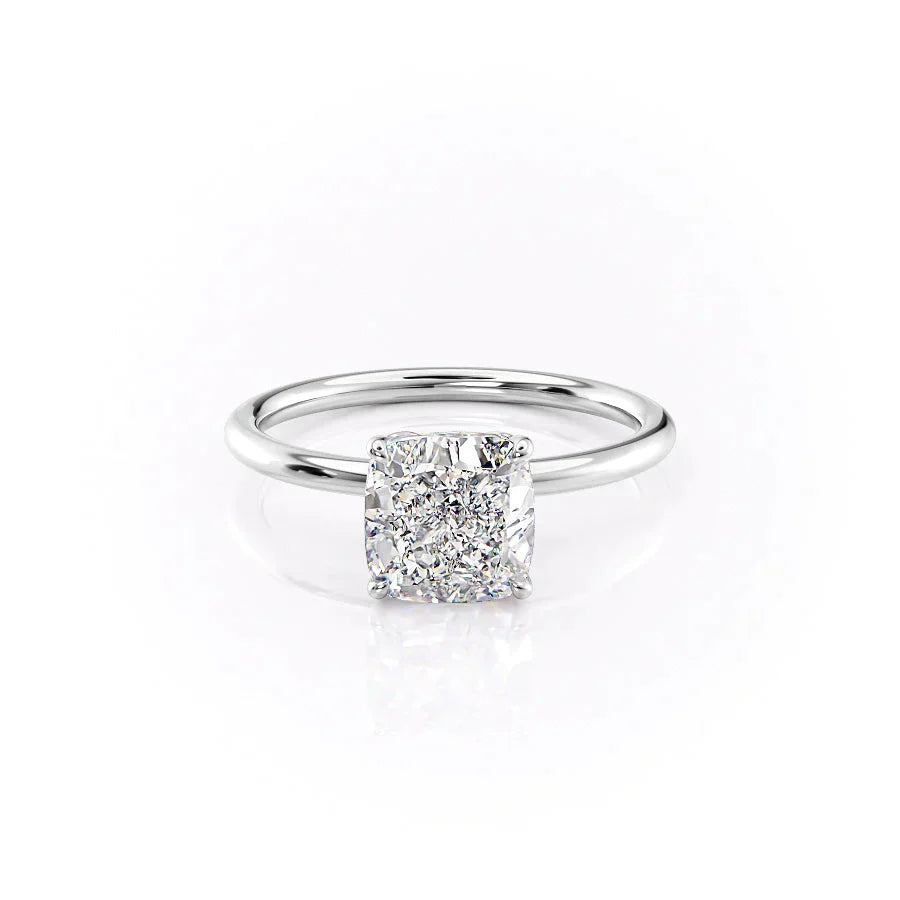 The Lily Set With A 3 Carat Cushion Lab Diamond