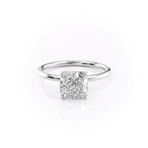 The Lily Set With A 1.5 Carat Cushion Lab Diamond