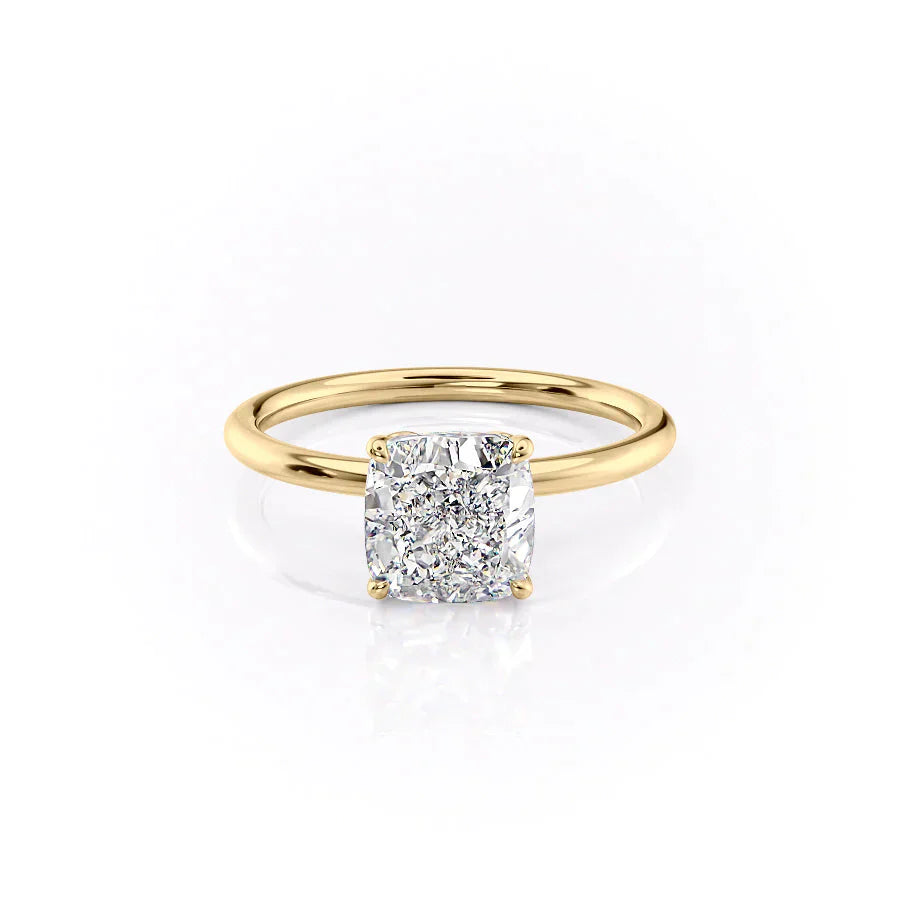 The Lily Set With A 2 Carat Cushion Lab Diamond
