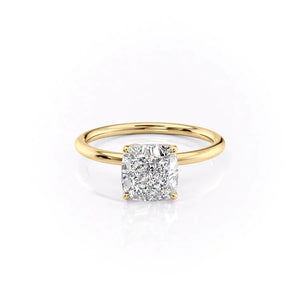 The Lily Set With A 3.5 Carat Cushion Moissanite