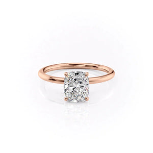 The Lily Set With A 3.5 Carat Elongated Cushion Moissanite