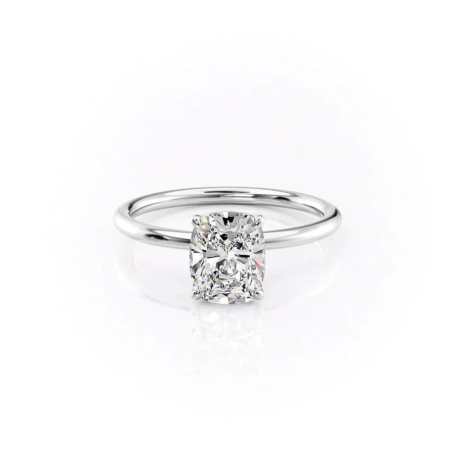 The Lily Set With A 2 Carat Elongated Cushion Lab Diamond