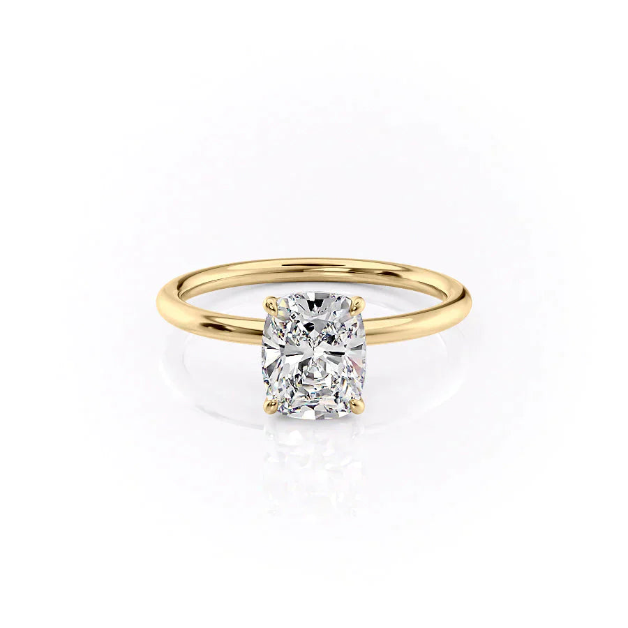 The Lily Set With A 1.5 Carat Elongated Cushion Lab Diamond