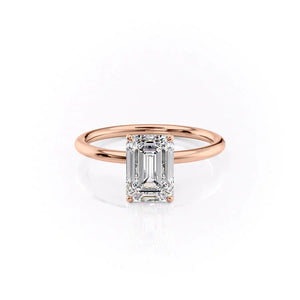 The Lily Set With A 2.5 Carat Emerald Lab Diamond