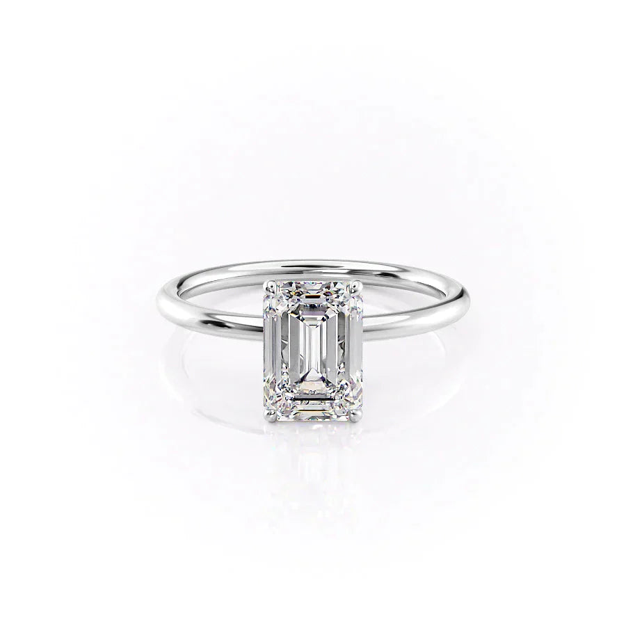 The Lily Set With A 1.5 Carat Emerald Moissanite