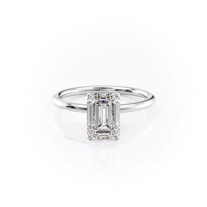 The Lily Set With A 1.5 Carat Emerald Moissanite