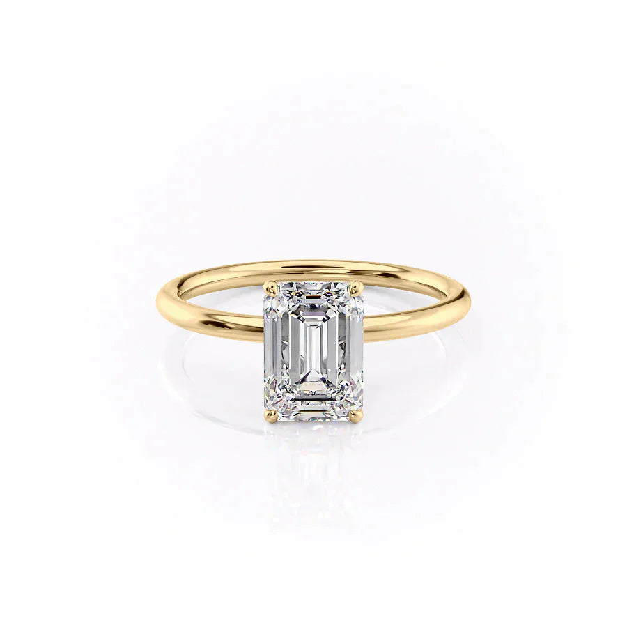 The Lily Set With A 1.5 Carat Emerald Moissanite