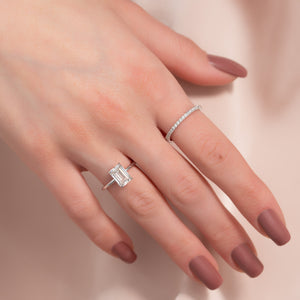 The Lily Set With A 2 Carat Emerald Lab Diamond