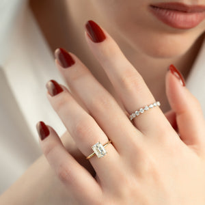 The Lily Set With A 1.5 Carat Emerald Lab Diamond