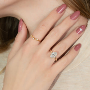 The Lily Set With A 1 Carat Oval Lab Diamond