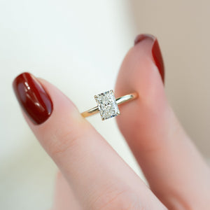 The Lily Set With A 3 Carat Radiant Lab Diamond