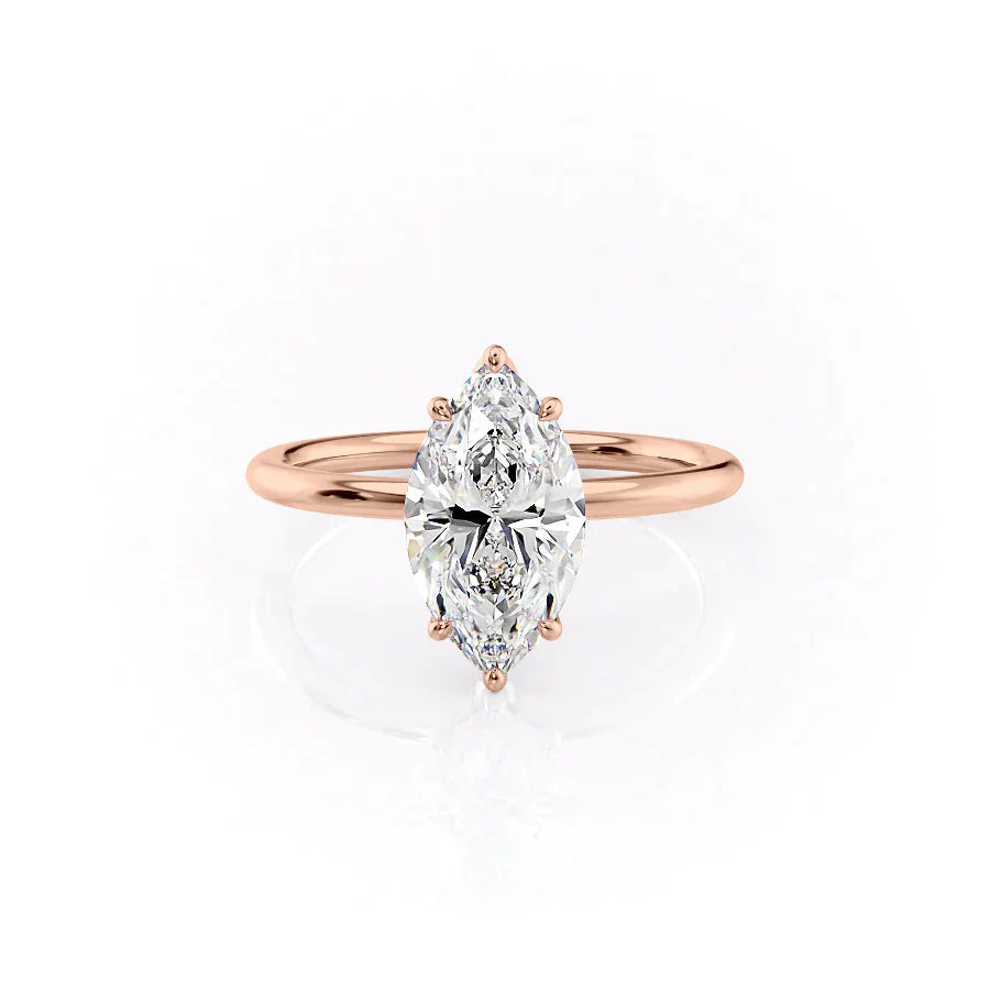 The Lily Set With A 1.5 Carat Marquise Lab Diamond