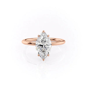 The Lily Set With A 3 Carat Marquise Lab Diamond
