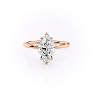 The Lily Set With A 4.5 Carat Marquise Moissanite