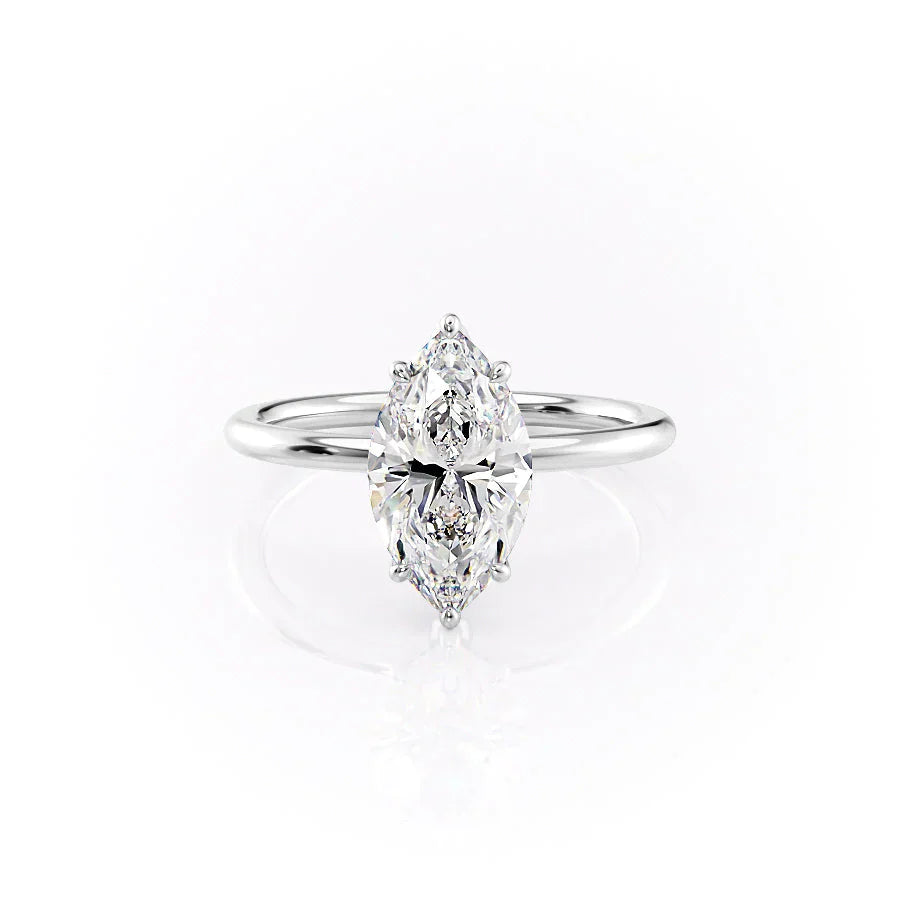 The Lily Set With A 3.5 Carat Marquise Moissanite