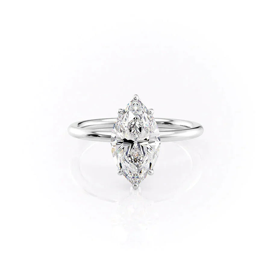 The Lily Set With A 2.5 Carat Marquise Lab Diamond