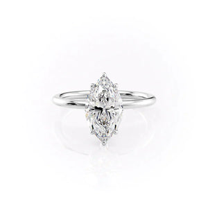 The Lily Set With A 3 Carat Marquise Lab Diamond