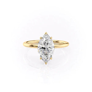 The Lily Set With A 3 Carat Marquise Lab Diamond