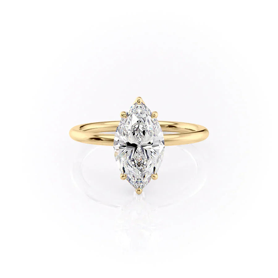 The Lily Set With A 2.5 Carat Marquise Moissanite