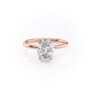 The Lily Set With A 1.5 Carat Oval Lab Diamond