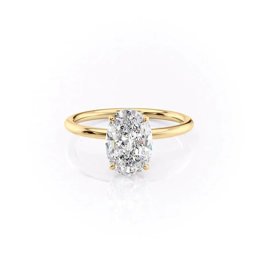 The Lily Set With A 2.5 Carat Oval Moissanite