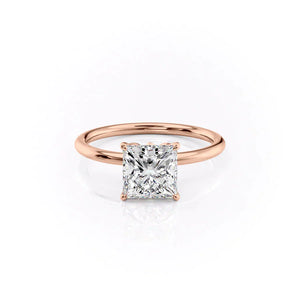 The Lily Set With A 3 Carat Princess Lab Diamond