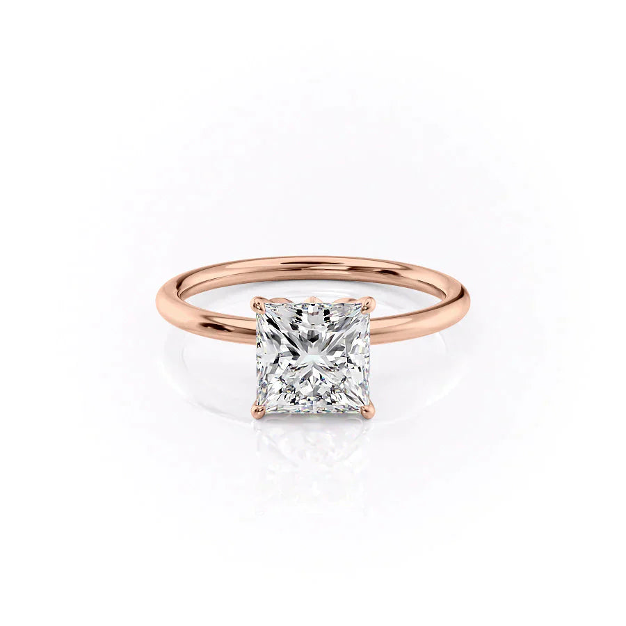 The Lily Set With A 2 Carat Princess Lab Diamond