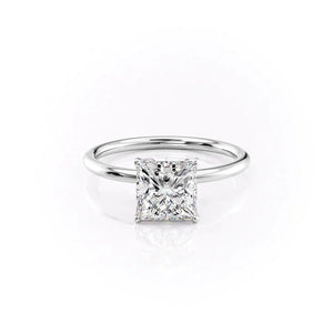 The Lily Set With A 2.5 Carat Princess Moissanite
