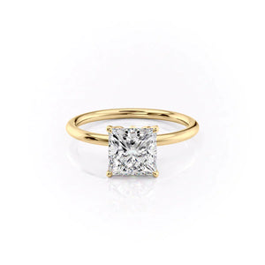 The Lily Set With A 3.5 Carat Princess Moissanite