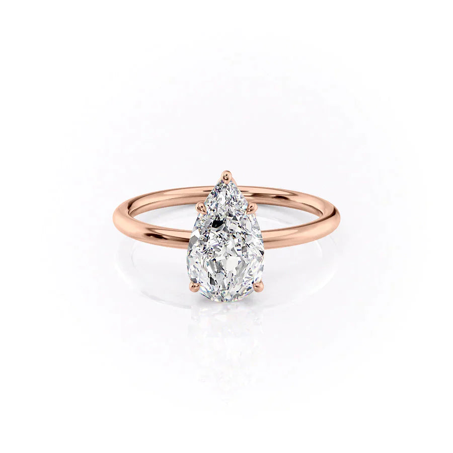 The Lily Set With A 1.5 Carat Pear Lab Diamond
