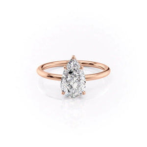The Lily Set With A 2.5 Carat Pear Lab Diamond