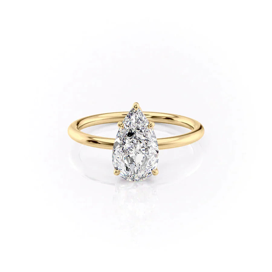 The Lily Set With A 2.5 Carat Pear Moissanite