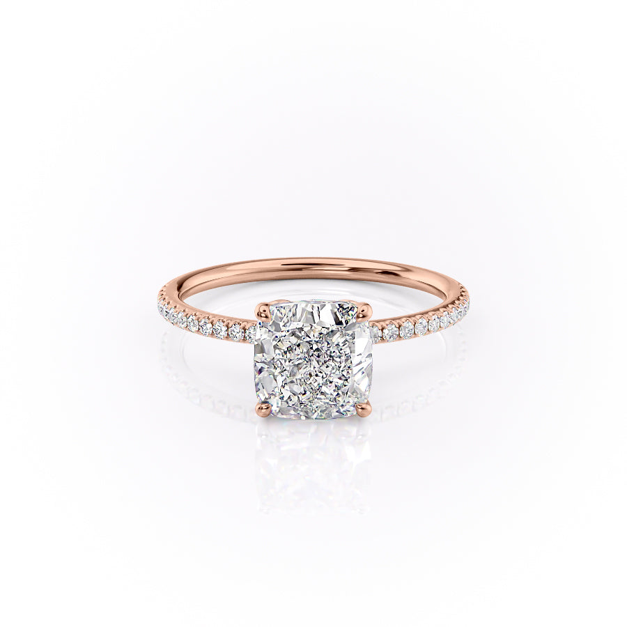 The Pave Lily Set With A 3.5 Carat Cushion Moissanite