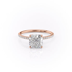 The Pave Lily Set With A 2 Carat Cushion Lab Diamond