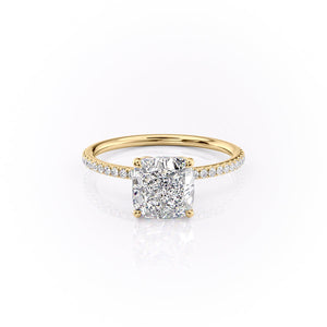 The Pave Lily Set With A 1.5 Carat Cushion Lab Diamond