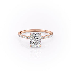 The Pave Lily Set With A 3.5 Carat Elongated Cushion Moissanite