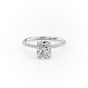 The Pave Lily Set With A 4.5 Carat Elongated Cushion Moissanite