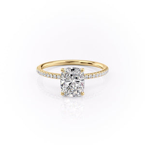 The Pave Lily Set With A 4.5 Carat Elongated Cushion Moissanite