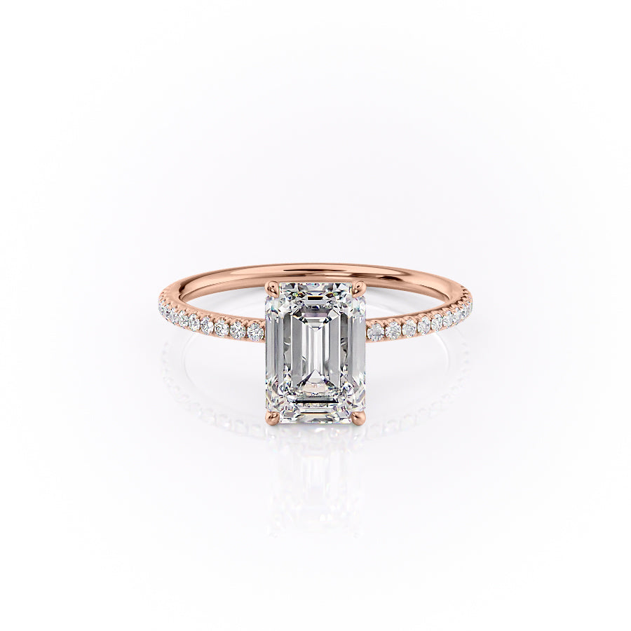 The Pave Lily Set With A 2 Carat Emerald Lab Diamond