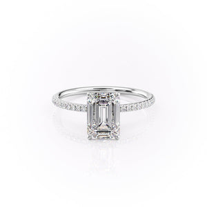The Pave Lily Set With A 1.5 Carat Emerald Lab Diamond