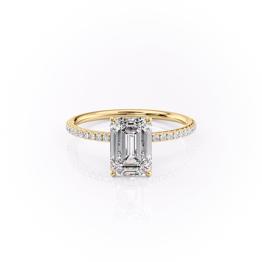 The Pave Lily Set With A 1.5 Carat Emerald Moissanite