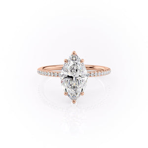 The Pave Lily Set With A 3.5 Carat Marquise Moissanite